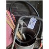 Image 2 : SCOTTS SPREADER, WHEEL BARROW, JACKALL, PAIL OF RE-BAR & FUEL TRANSFER GUN