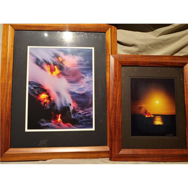 Kilauea Eruption Moonrise-Set of (2) Framed Photographs