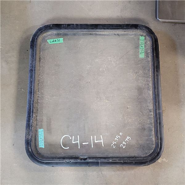 Used Black Radius Non-Opening Window : 23 3/4 X 22 X 2