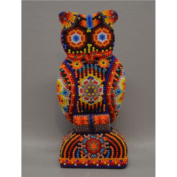 HUICHOL BEADED OWL