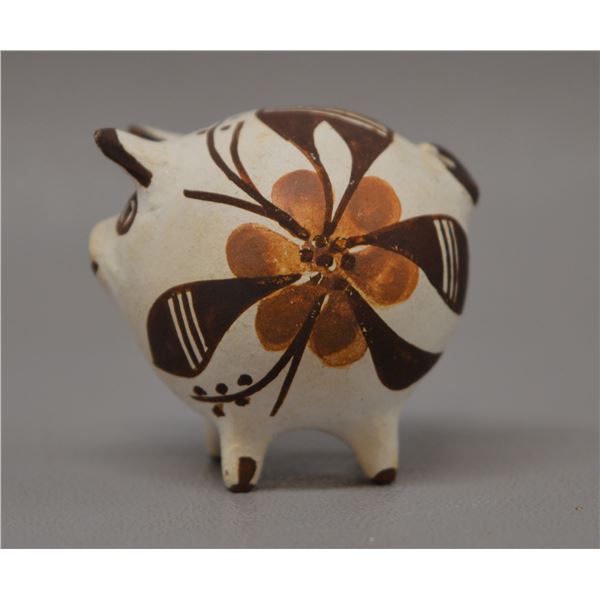 NATIVE AMERICAN ACOMA POTTERY PIG BY ROSE