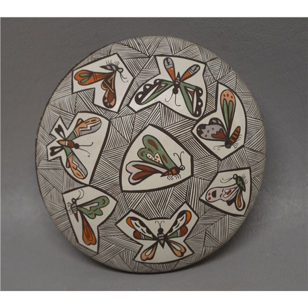 NATIVE AMERICAN ACOMA POTTERY SEED JAR BY D LEWIS