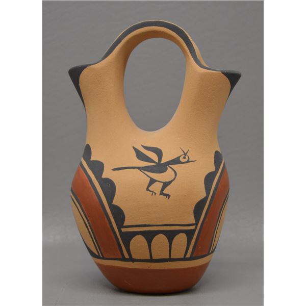 NATIVE AMERICAN JEMEZ POTTERY WEDDING VASE BY RG