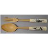Image 1 : SALAD FORK AND SPOON WITH DECORATIVE HANDLE