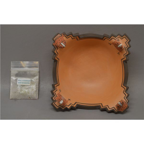 NATIVE AMERICAN ZUNI POTTERY BOWL BY AGNES PEYNETSA