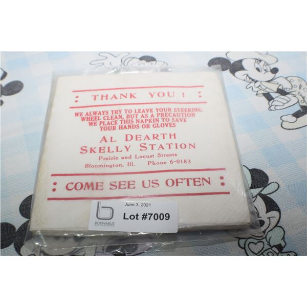 ANTIQUE LOT OF SKELLY OIL WIPE NAPKINS