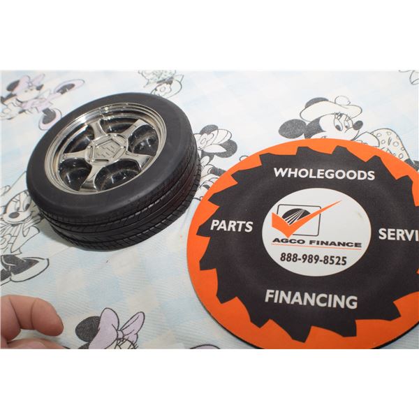 TIRE ASHTRAY AND MOUSE PAD