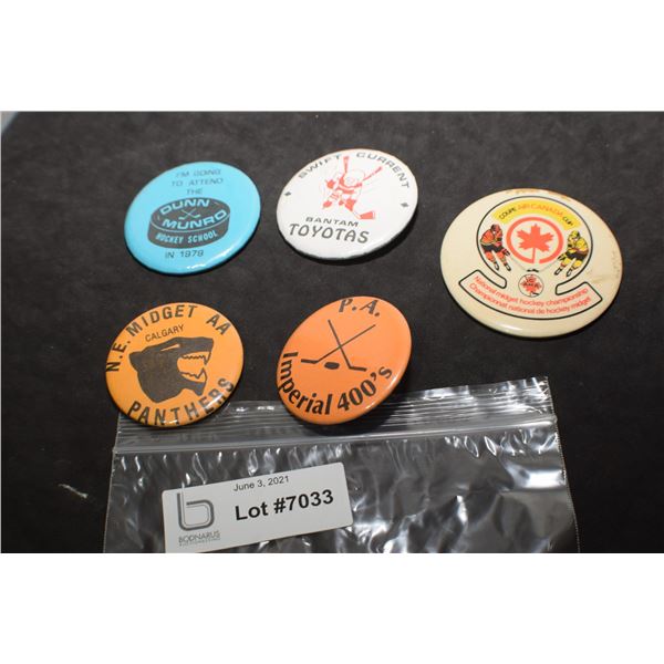 VINTAGE HOCKEY PINBACKS