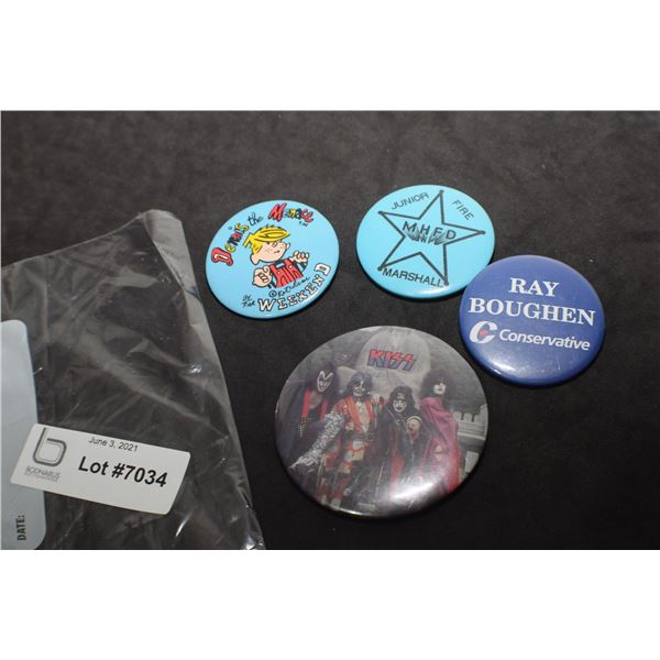 VINTAGE PINBACKS - KISS ETC
