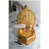 Image 1 : HEAVY ORNATE BRASS HINDU ASHTRAY