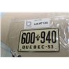 Image 1 : 1953 WHEATIES CEREAL MINI LICENSE PLATE QUEBEC
