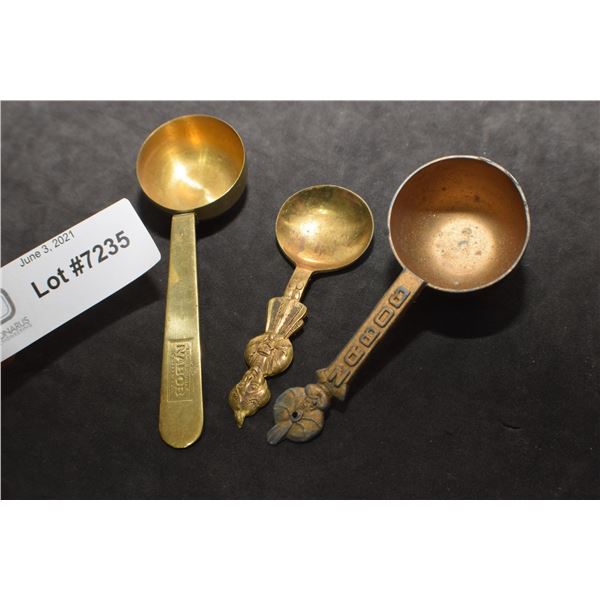 3 DIFFERENT NABOB BRASS SPOONS