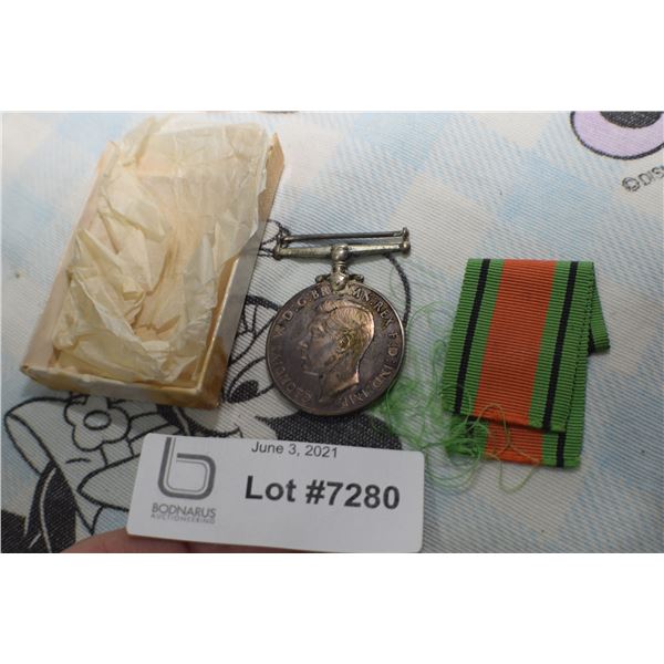 WW2  BRITISH SOLDIERS STERLING MEDAL AND BOX  NO LID