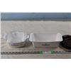 Image 2 : (2) Piece Corningware Set, Loaf Pan, Small Dish with Lid and Vintage Brown Amber Ashtray