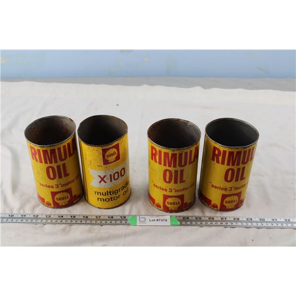 (2X THE MONEY) Shell Oil Quart Cans (Total 4)