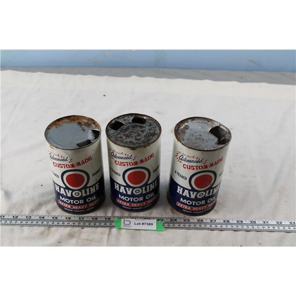 (3X THE MONEY) Havoline Quart Oil Cans (Total 3)