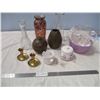 Image 1 : Assorted Decorative Glass and Brass Candle Holders