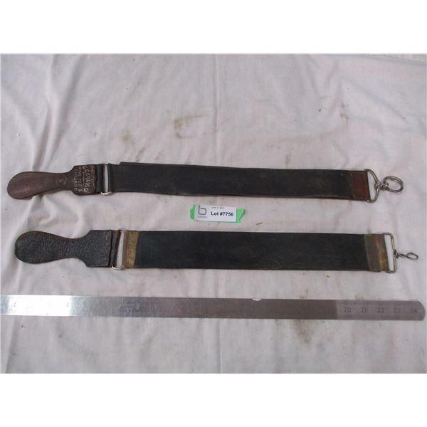 Two Leather Razor Straps