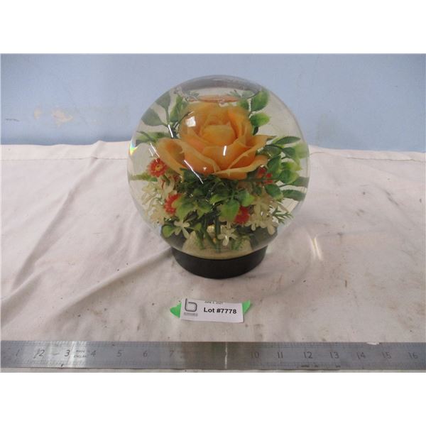 Glass Flower Globe Ornament