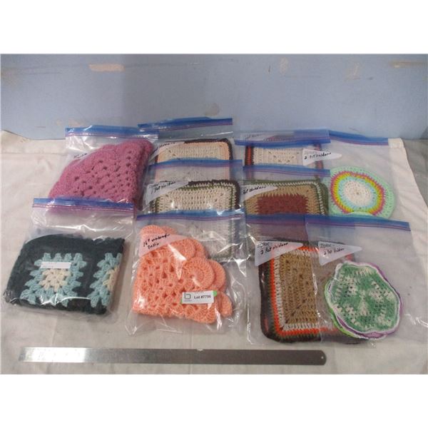 Large Quantity of Crocheted Doilies and Potholders