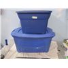 Image 1 : (2X THE MONEY) Pair of Plastic Tubs with Lids