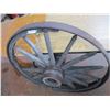 Image 2 : Wood Spoked Wagon Wheel (some damage) 46" Round