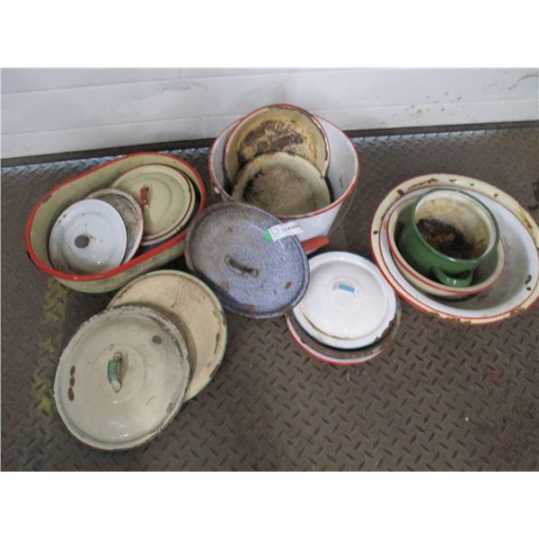 Enamelware Lids + Wash Basins