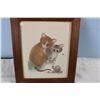 Image 2 : 1963 Big Eye Cats Signed G. Buckett Print in Frame (10 1/4" x 12 1/4")