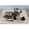 Image 1 : Cuisinart Waffle Maker (Button Broken) Plus Stock Pot and Canning Utensils (Some Enamel)