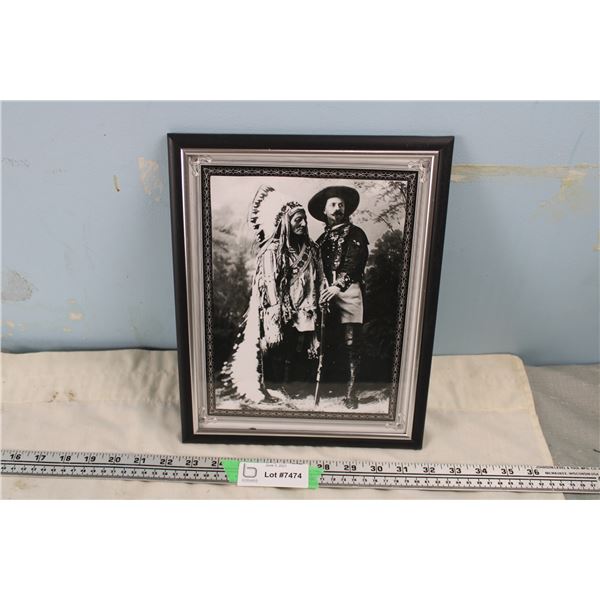 Picture in Frame of Sitting Bull and Buffalo Bill Cody (9.5  x 12 )