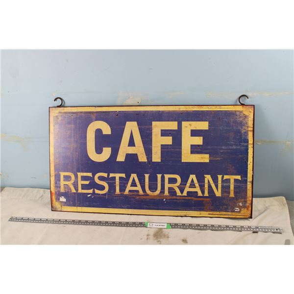 Cafe Restaurant Tin Sign (16" x 30")