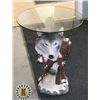 Image 1 : WOLF THEME GLASS TOP END TABLE