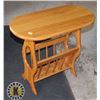 Image 1 : WOOD END TABLE WITH MAGAZINE/ NEWSPAPER STORAGE