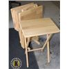 Image 1 : FOUR WOOD TV TRAYS WITH STAND