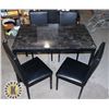 Image 1 : ESTATE FAUX MARBLE TOP TABLE WITH FOUR CHAIRS