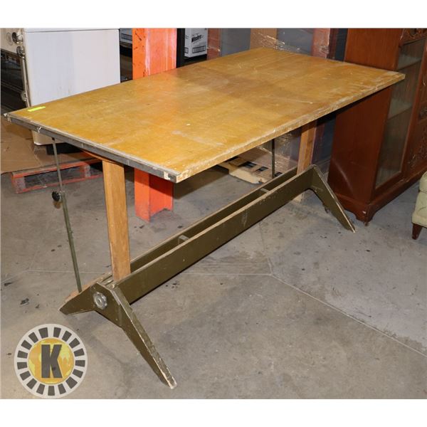 VINTAGE WOOD DRAFTING TABLE