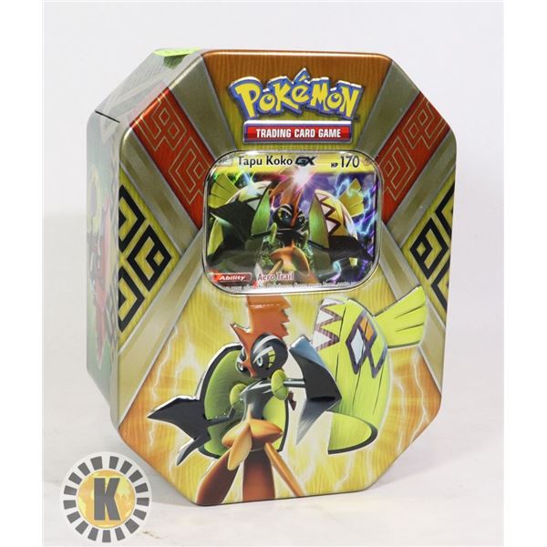 POKEMON TIN x2 BOOSTERS, FULL ART PROMO CARD, NEW