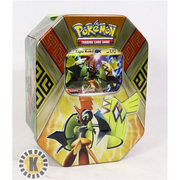 POKEMON TIN x2 BOOSTERS, FULL ART PROMO CARD, NEW