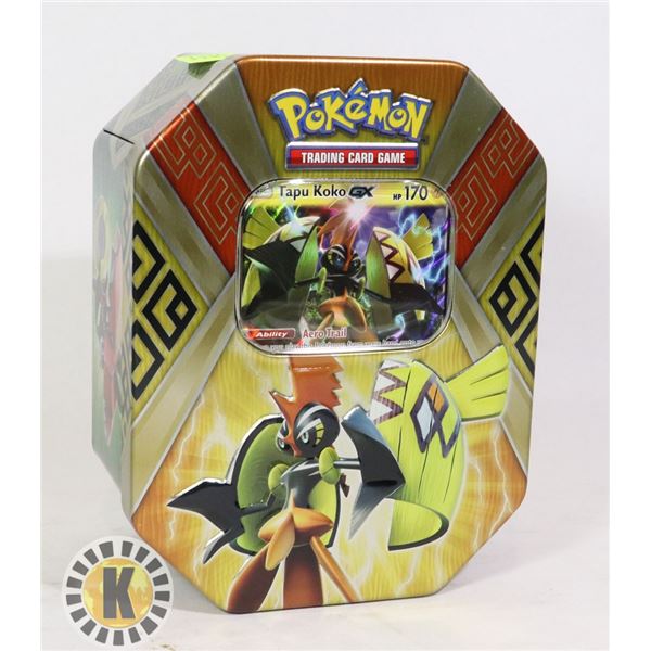 POKEMON TIN x2 BOOSTERS, FULL ART PROMO CARD, NEW