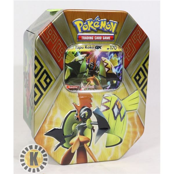 POKEMON TIN x2 BOOSTERS, FULL ART PROMO CARD, NEW