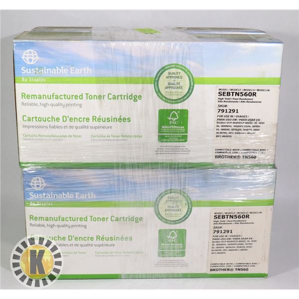 LOT OF 4 SUSTAINABLE EARTH BROTHER TN560 CARTRIDGE