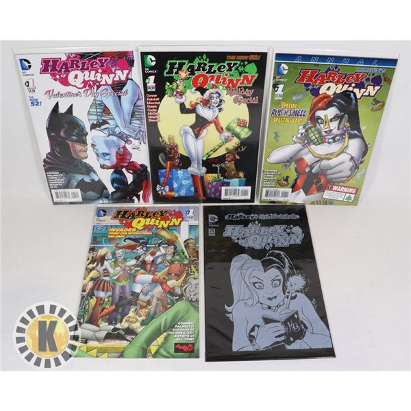 LOT OF 5 HARLEY QUINN COMICS
