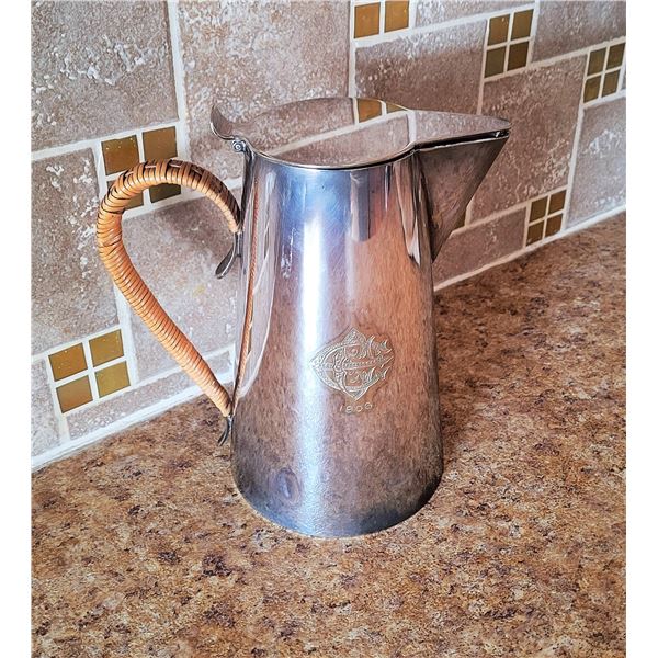 9) ANTIQUE  PITCHER WITH LID (MADE IN 1876, AS