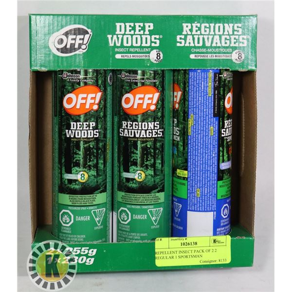REPELLENT INSECT PACK OF 2 2 REGULAR 1 SPORTSMAN