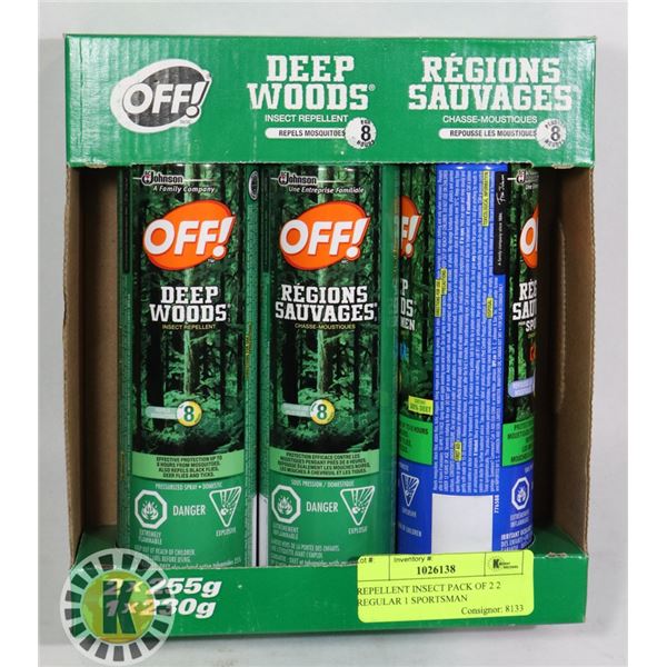 REPELLENT INSECT PACK OF 2 2 REGULAR 1 SPORTSMAN
