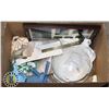 Image 1 : ESTATE BOX WITH GLASSWARE, PICTURE FRAME,