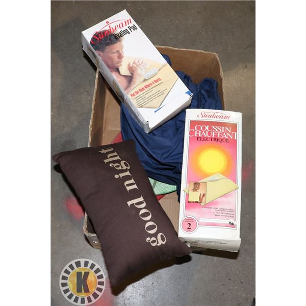 BOX WITH MASSAGE PAD AND  ASSORTED ITEMS INCLUDED