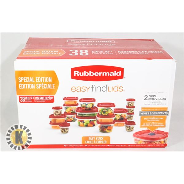 NEW 38PC RUBBERMAID EASY FIND LID SET