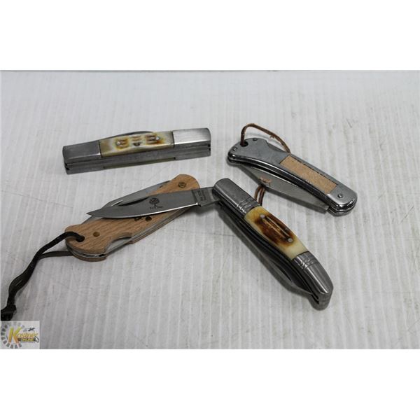LOT OF 4 NEW FOLDING POCKET KNIVES