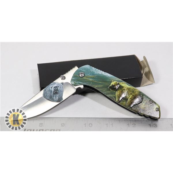 NEW BEAR THEMED FOLDING KNIFE